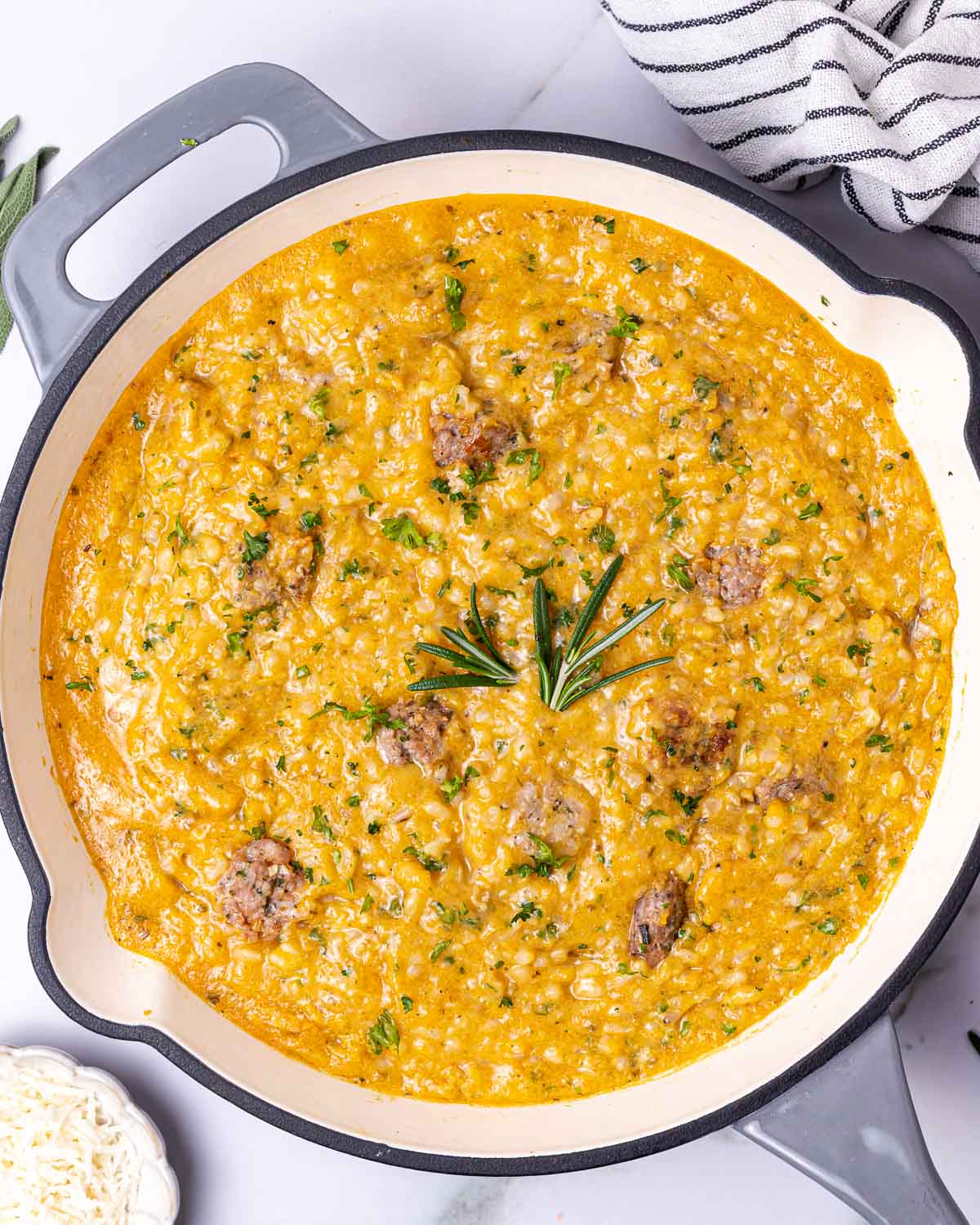 Creamy Butternut Squash + Rice & Sausage