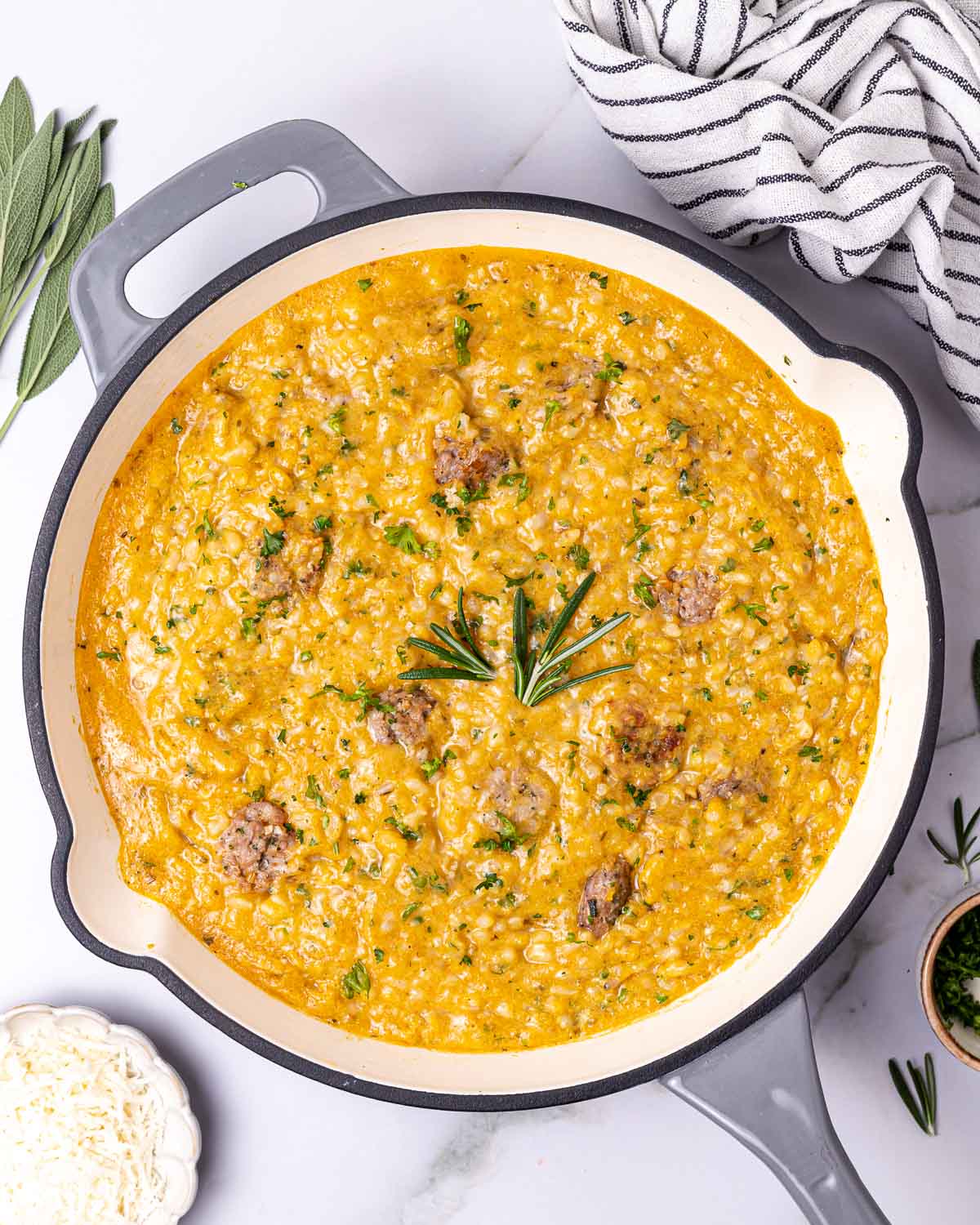 Creamy Butternut Squash + Rice & Sausage