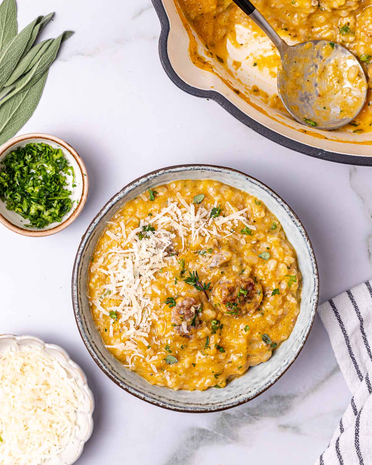Creamy Butternut Squash + Rice & Sausage