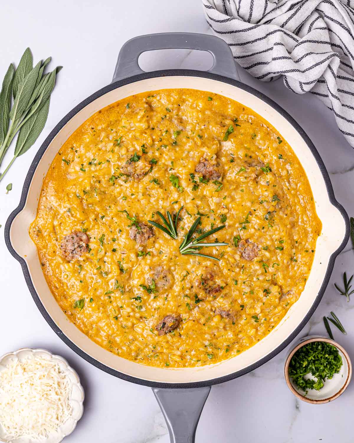 Creamy Butternut Squash + Rice & Sausage