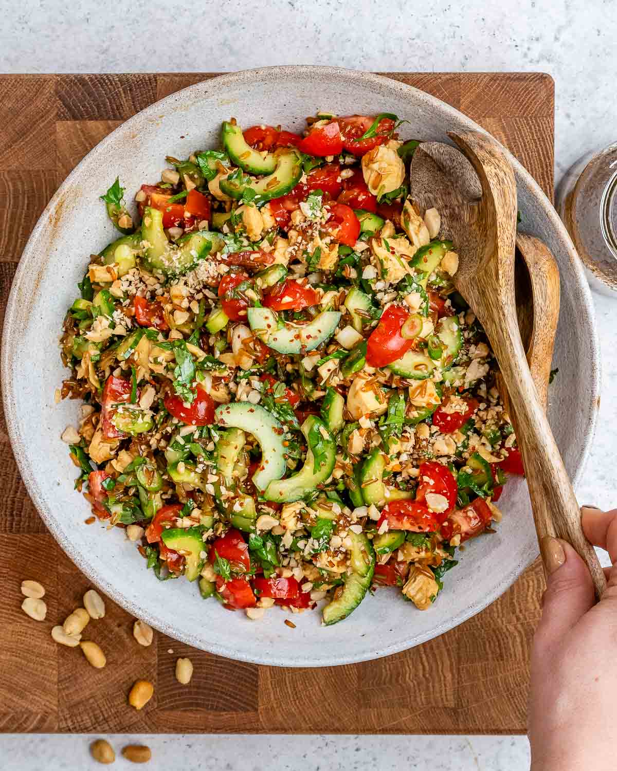 Crispy Rice Chicken Salad (Easy Healthy Lunch)