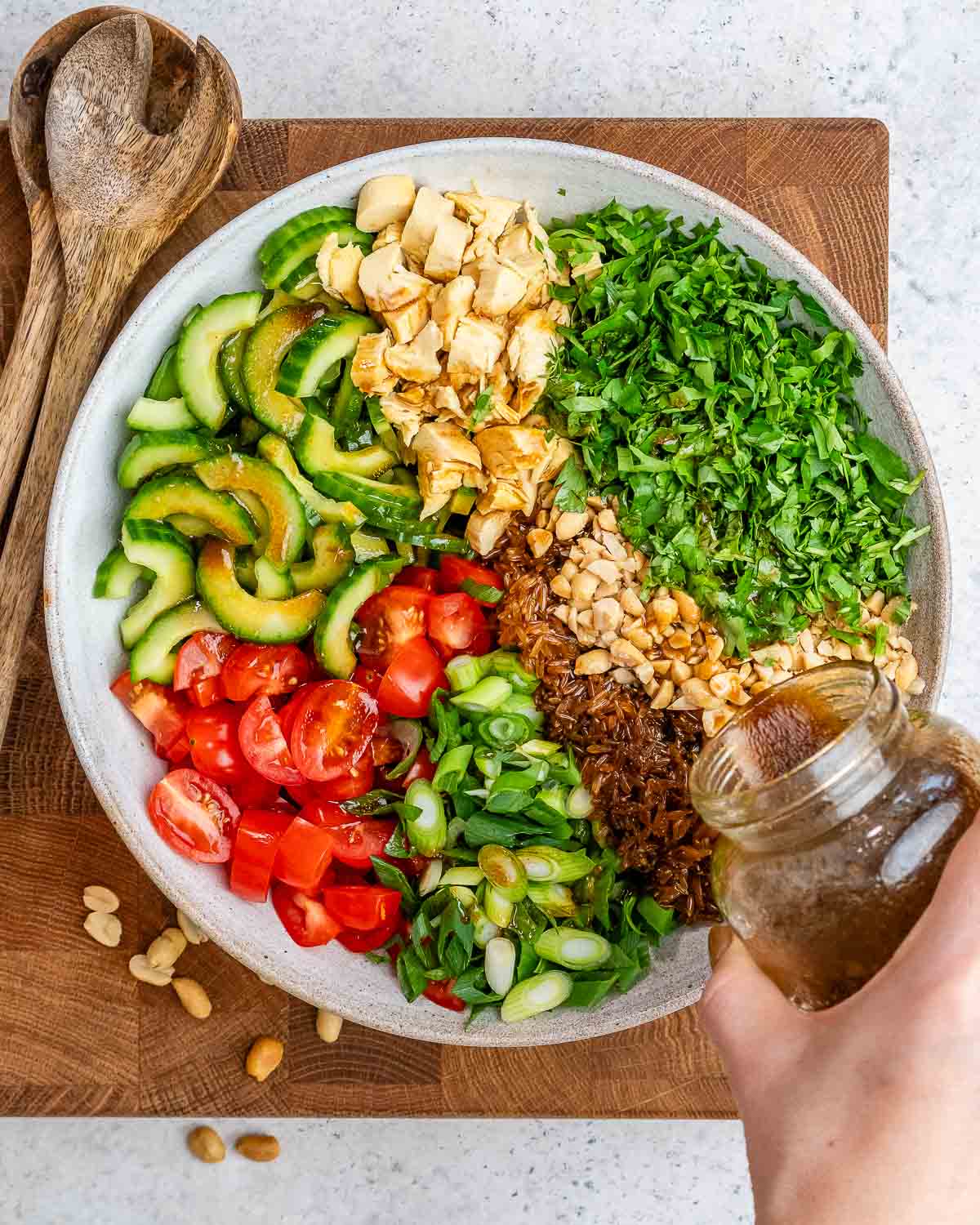 Crispy Rice Chicken Salad (Easy Healthy Lunch)