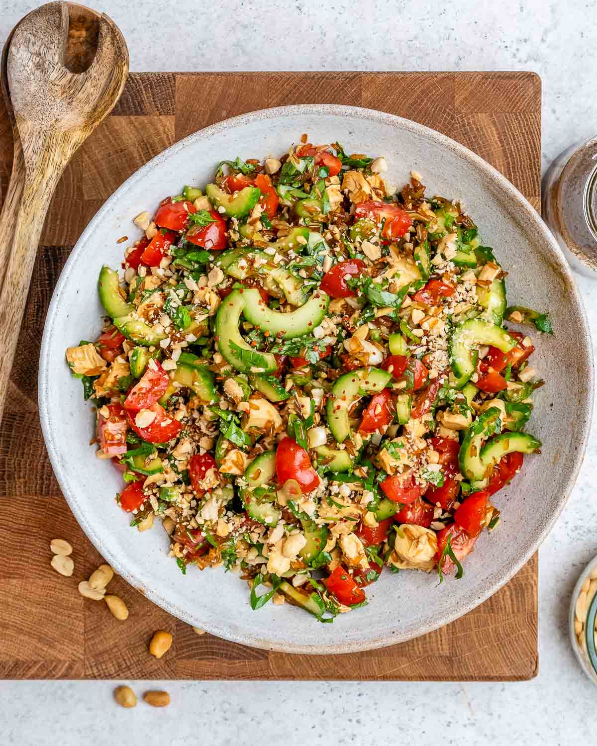 Crispy Rice Chicken Salad (Easy Healthy Lunch)