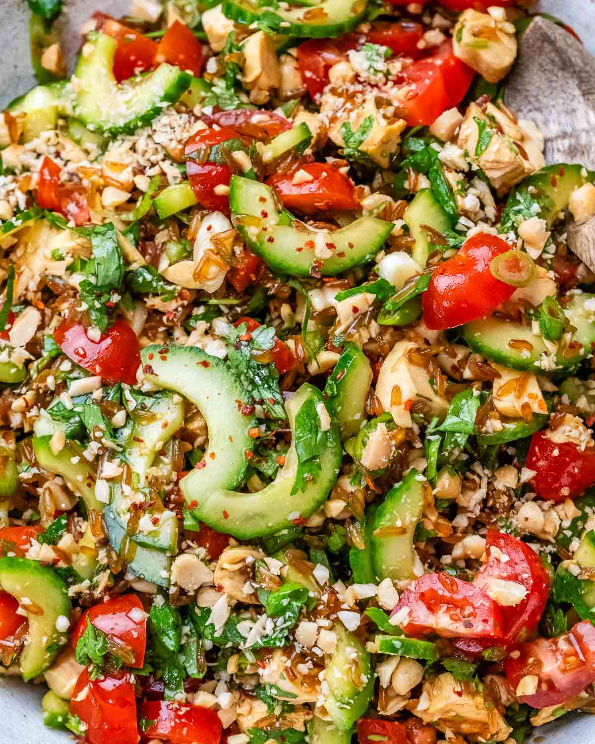 Crispy Rice Chicken Salad (Easy Healthy Lunch)