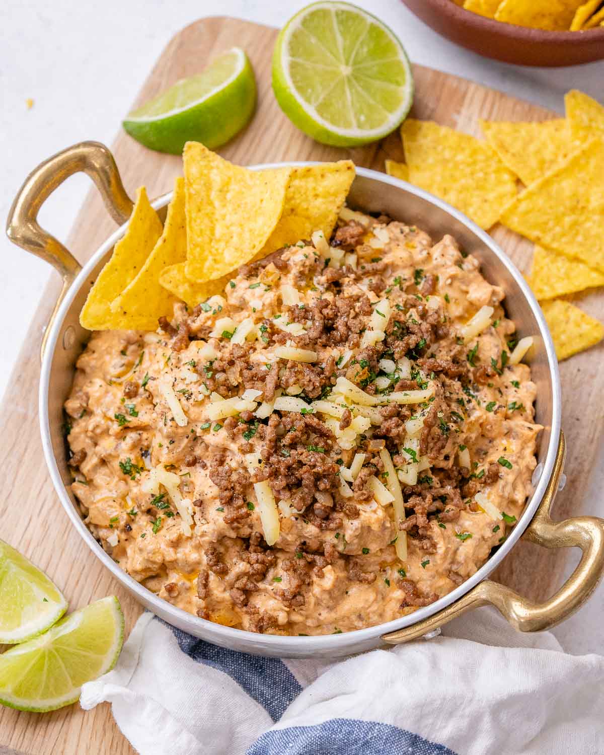 Easy Beef Queso Dip With Cottage Cheese Queso (High Protein!)