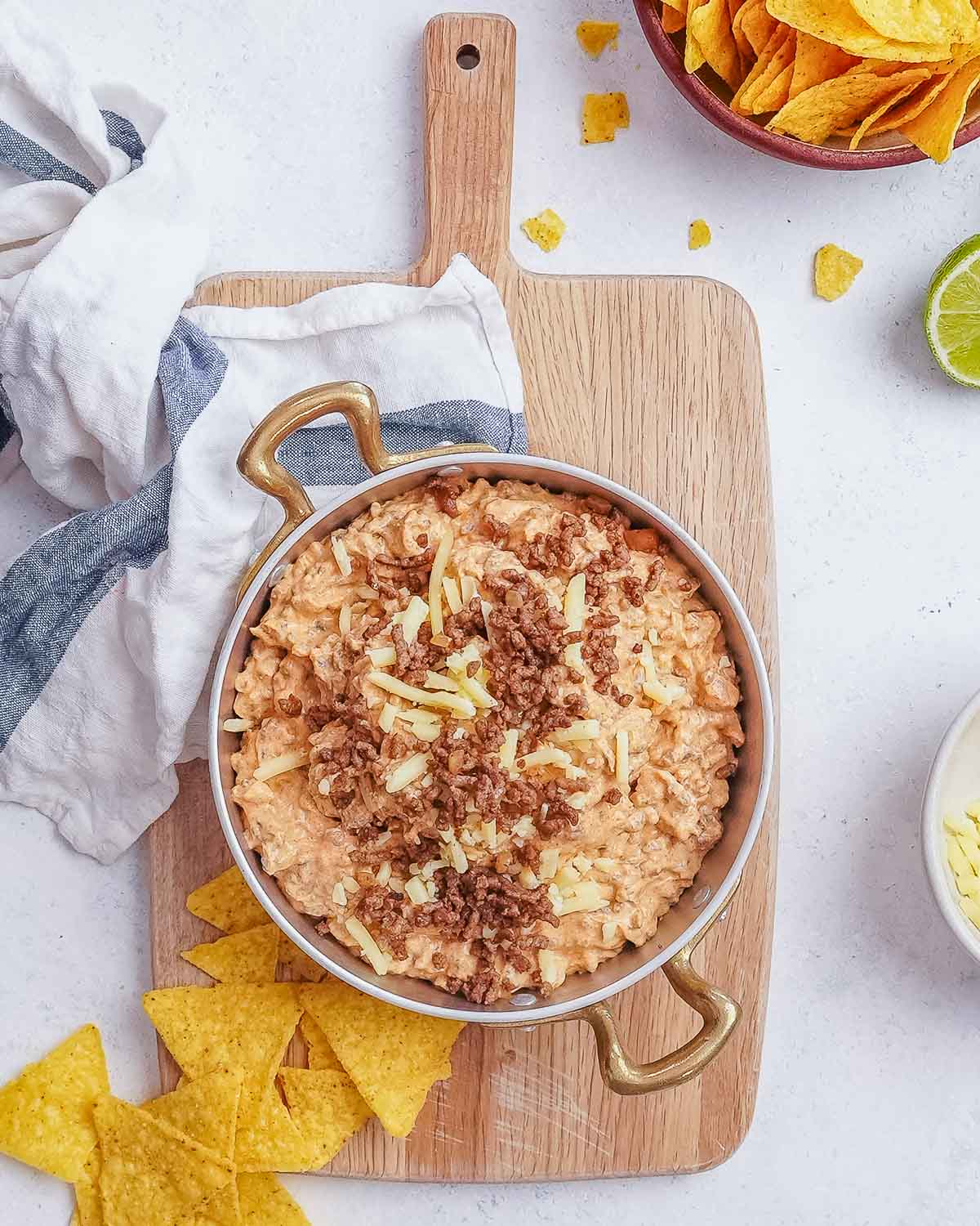 Easy Beef Queso Dip With Cottage Cheese Queso (High Protein!)