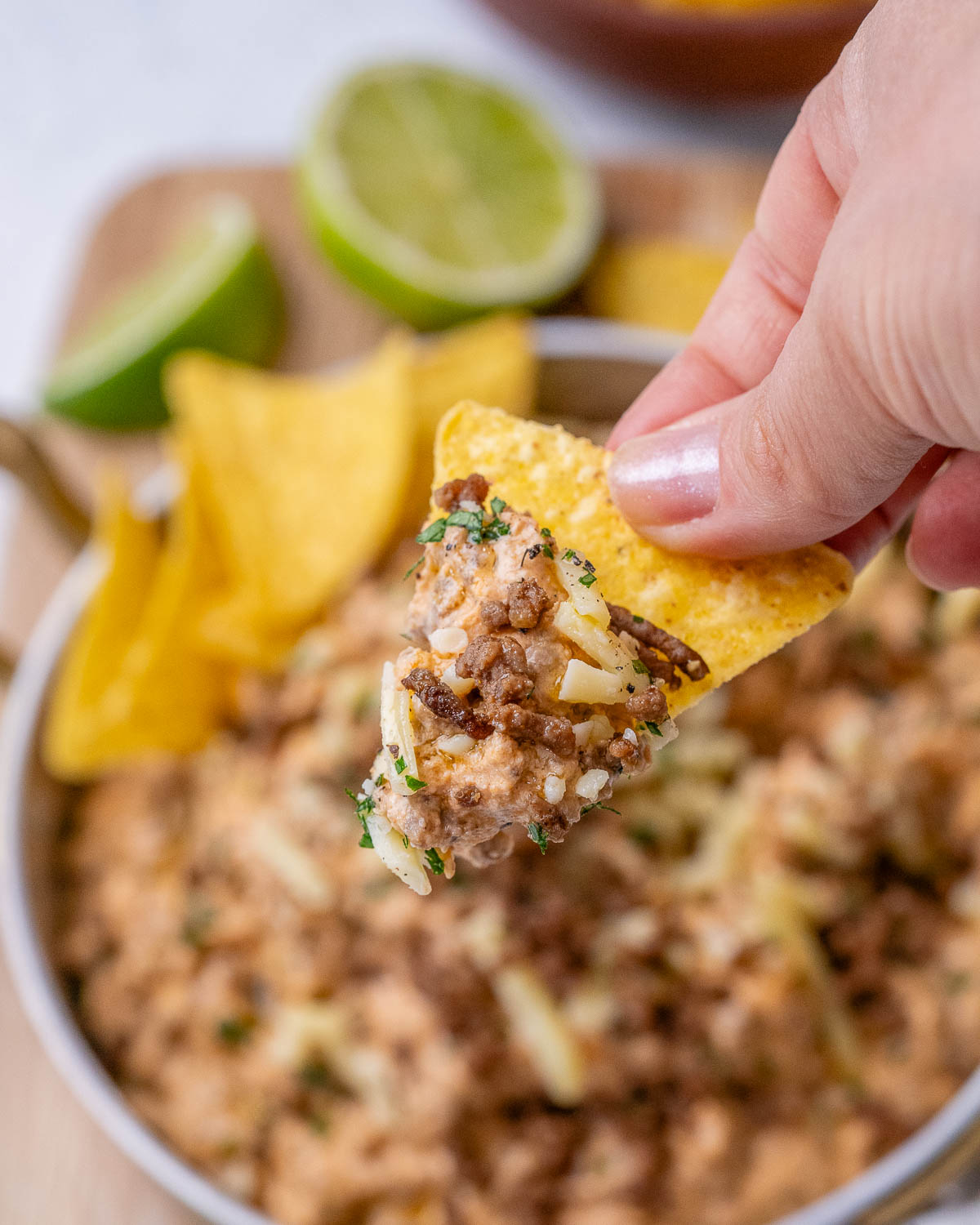 Easy Beef Queso Dip With Cottage Cheese Queso (High Protein!)