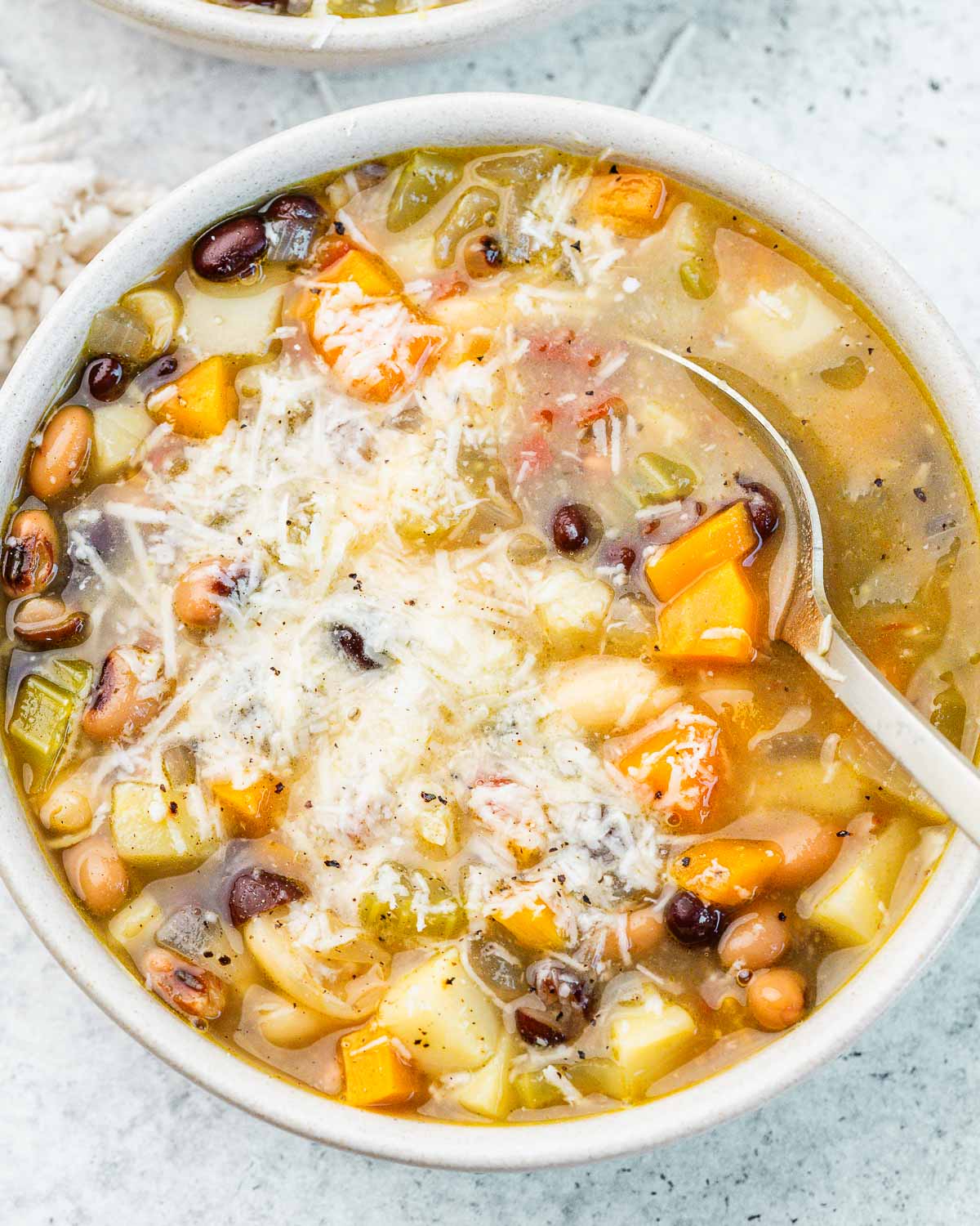 Hearty 3 Bean Soup High in Fiber and Protein