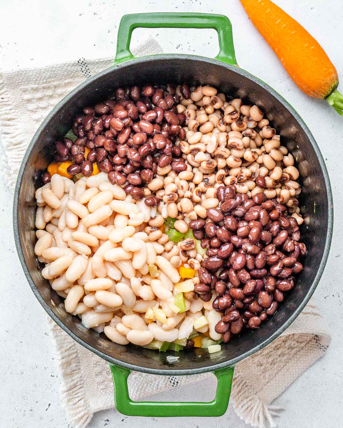 Hearty 3 Bean Soup High in Fiber and Protein