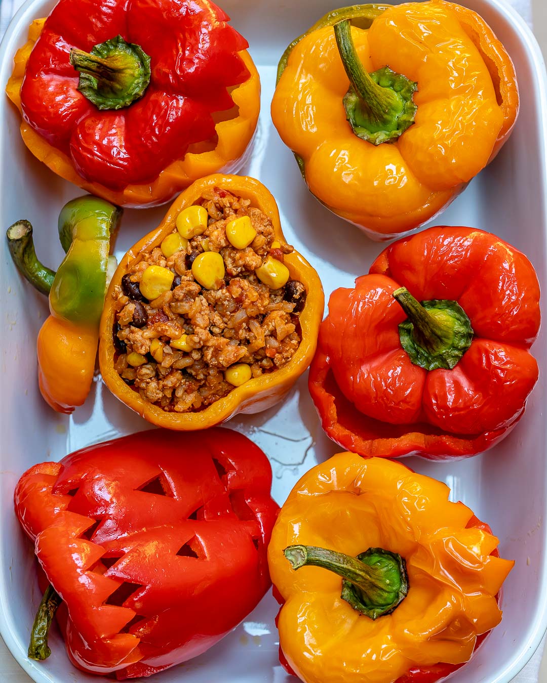 These Halloween Stuffed Peppers are the Cutest!