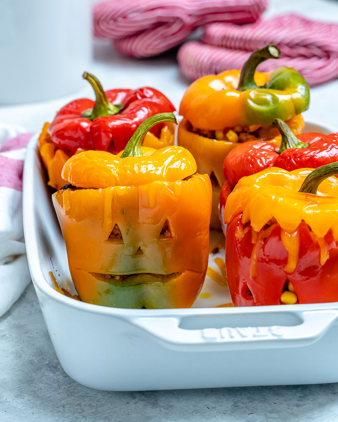 These Halloween Stuffed Peppers are the Cutest!