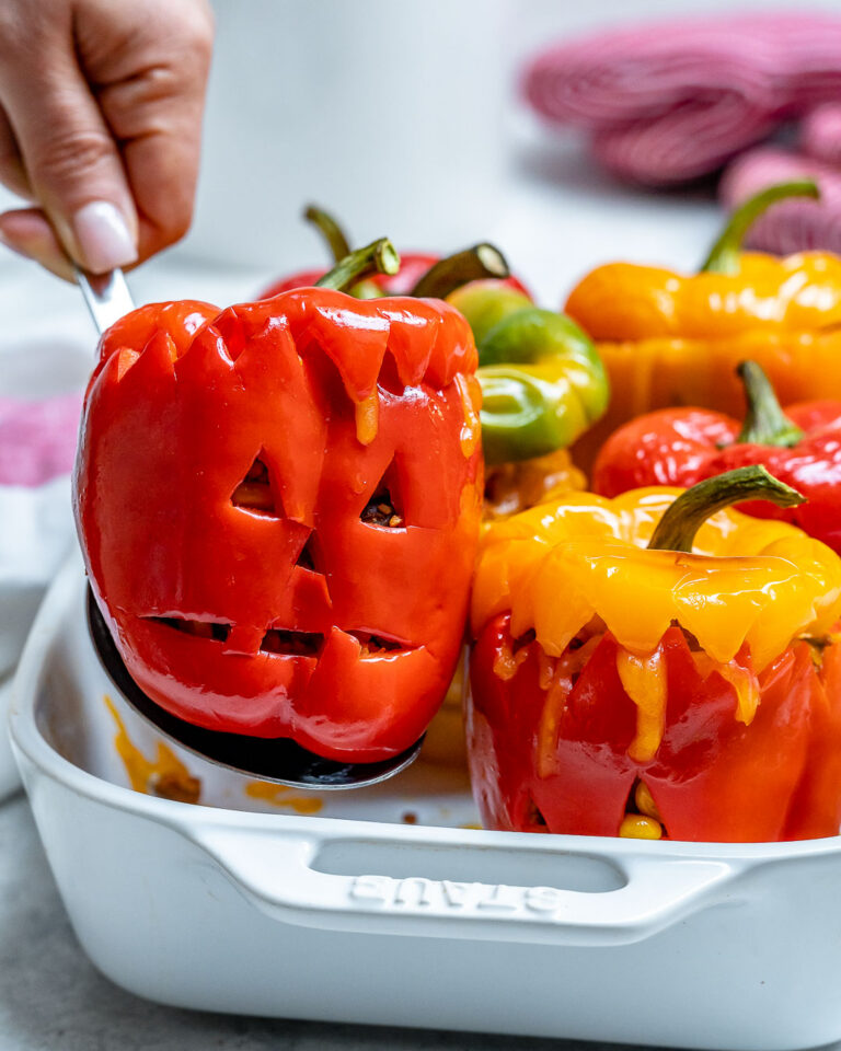 These Halloween Stuffed Peppers are the Cutest!