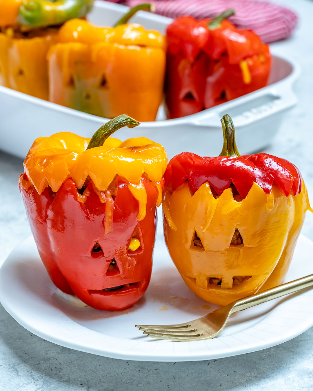 These Halloween Stuffed Peppers are the Cutest!