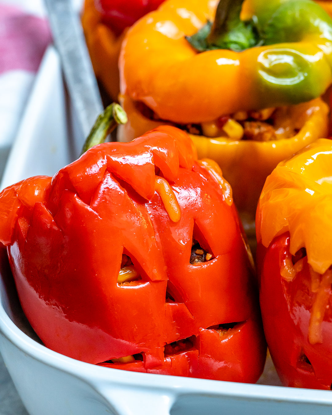 These Halloween Stuffed Peppers are the Cutest!