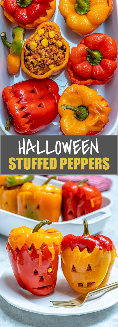 These Halloween Stuffed Peppers are the Cutest!